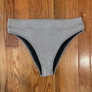 Billabong Black and White Striped Bikini Bottom